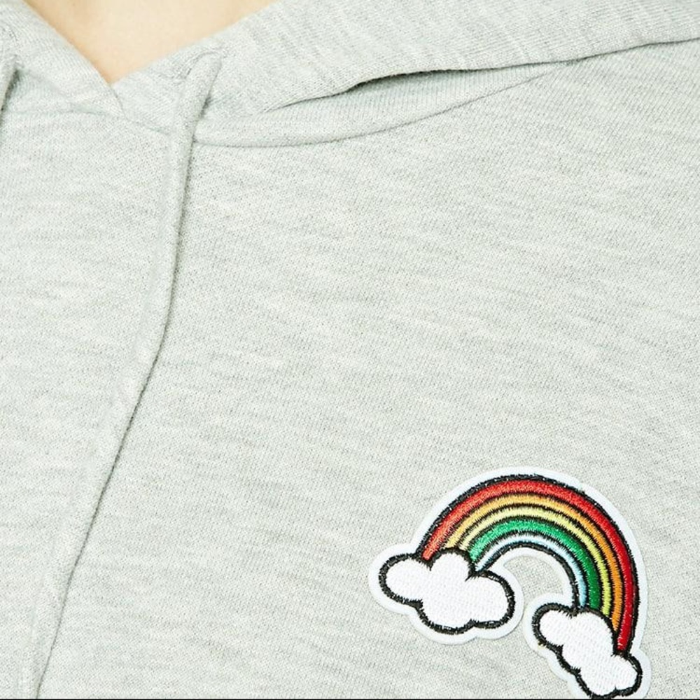 Forever 21 gray hoodie w/rainbow patch